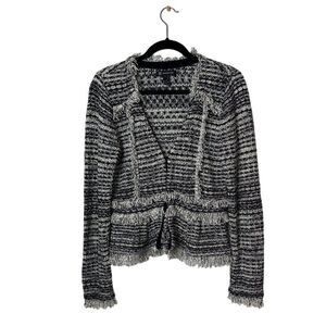 INC International Concepts Fringed Peplum Knit Women’s Blazer Size Large